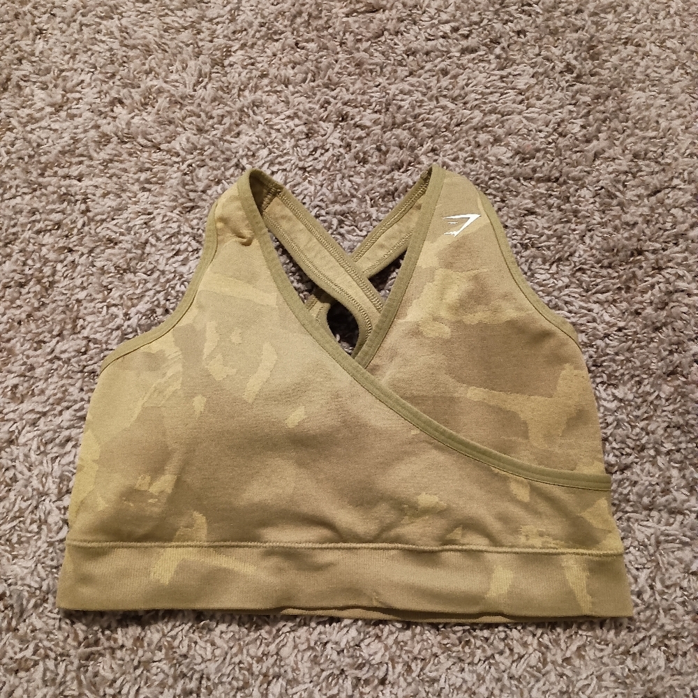Gymshark Olive Camo Sports Bra